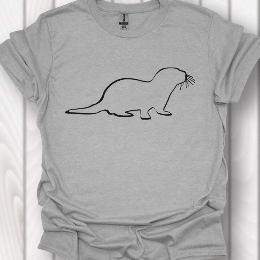 Otter outline black timeless T-Shirt