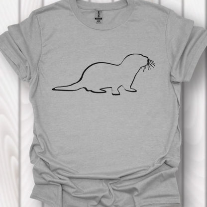 Otter outline black timeless T-Shirt