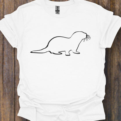 Otter outline black timeless T-Shirt