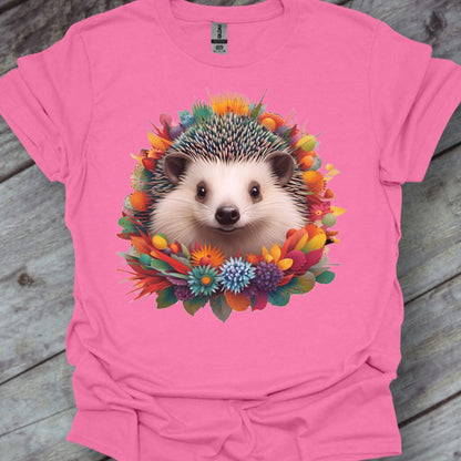 Hérisson fleuri T-shirt tendance