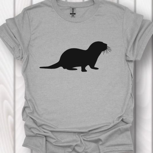 Otter silhouette black timeless T-shirt