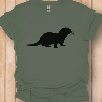 Otter silhouette black timeless T-shirt