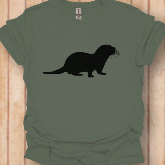 Otter silhouette black timeless T-shirt