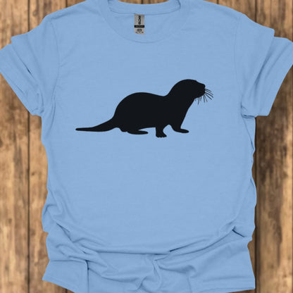 Otter silhouette black trendy T-shirt