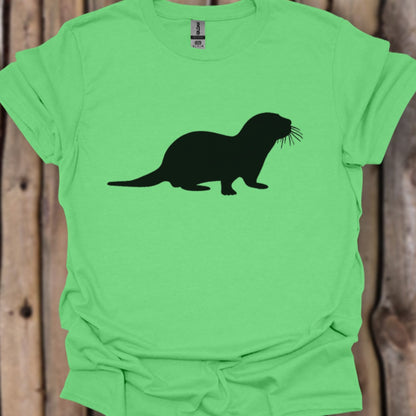 Otter silhouette black trendy T-shirt