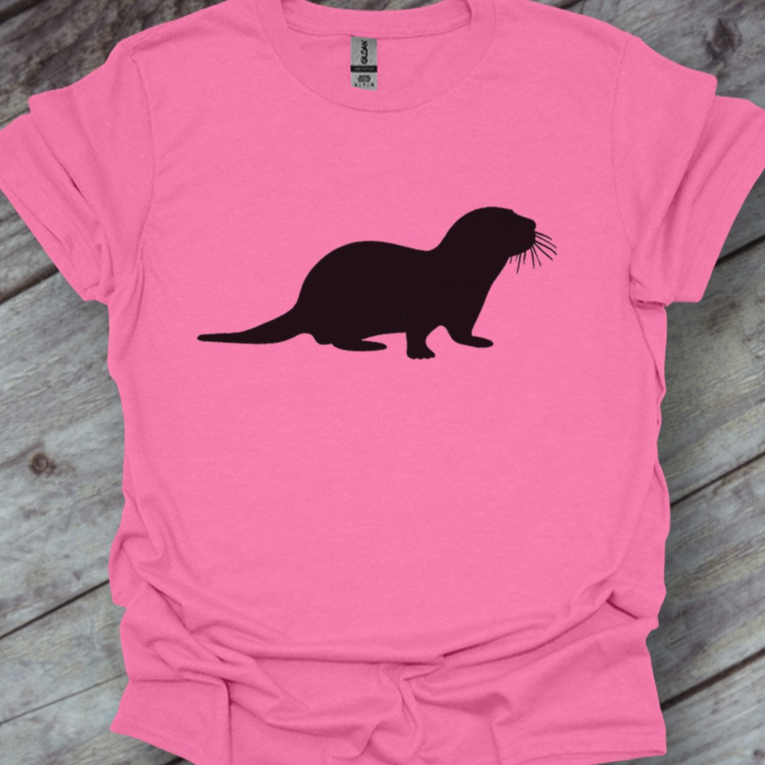 Otter silhouette black trendy T-shirt