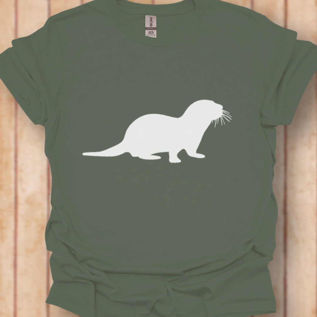 Otter silhouette white timeless T-shirt