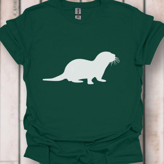 Otter silhouette white timeless T-shirt
