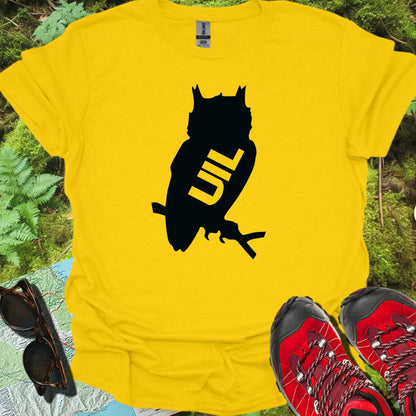 Uil silhouet met tekst zwart trendy T-shirt