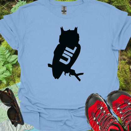 Uil silhouet met tekst zwart trendy T-shirt