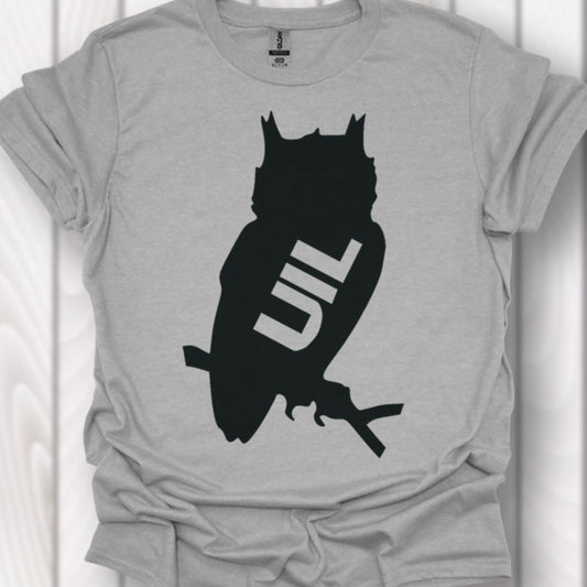 Uil silhouet met tekst zwart tijdloos T-shirt