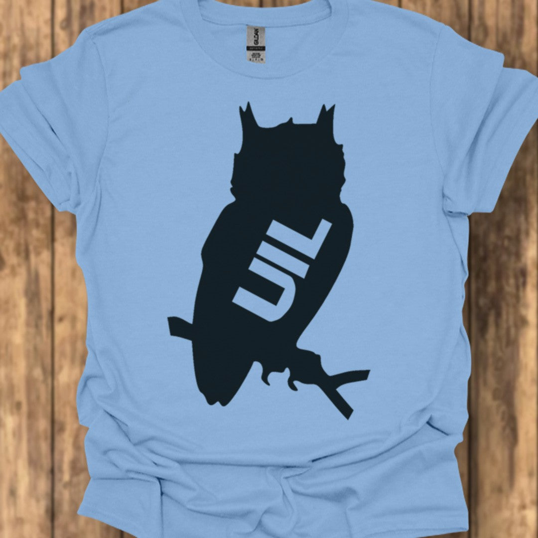 Uil silhouet met tekst zwart trendy T-shirt