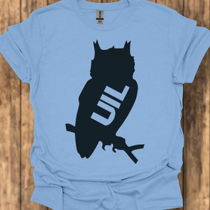 Uil silhouet met tekst zwart trendy T-shirt