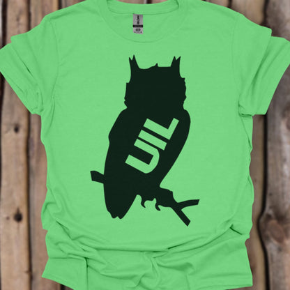 Uil silhouet met tekst zwart trendy T-shirt