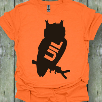 Uil silhouet met tekst zwart trendy T-shirt