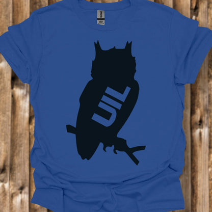 Uil silhouet met tekst zwart trendy T-shirt