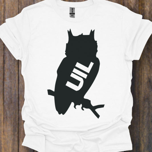 Uil silhouet met tekst zwart tijdloos T-shirt