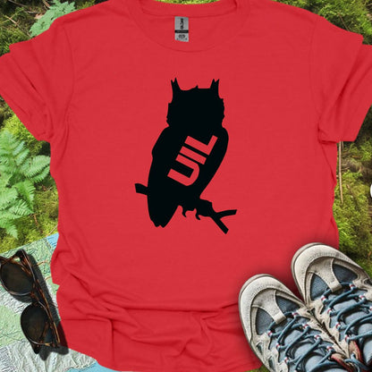 Uil silhouet met tekst zwart trendy T-shirt