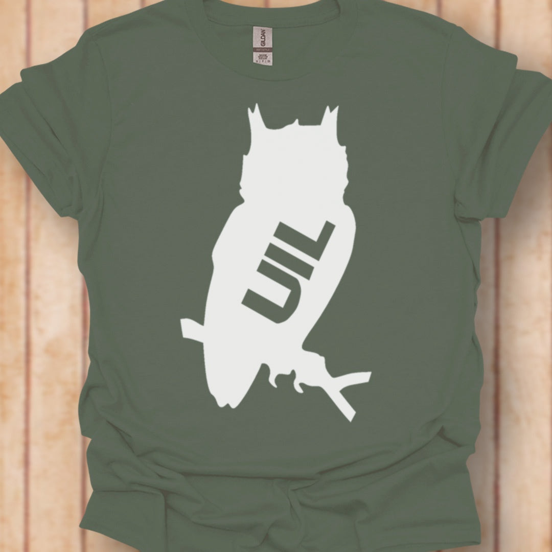 Uil silhouet met tekst wit tijdloos T-shirt