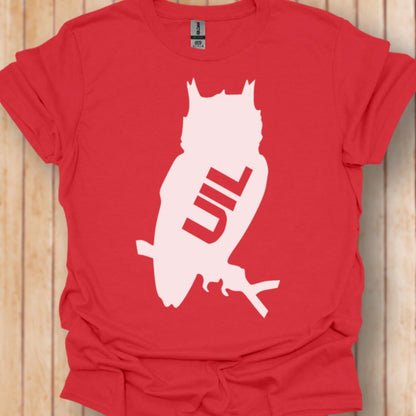 Uil silhouet met tekst wit trendy T-shirt