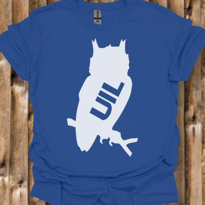 Uil silhouet met tekst wit trendy T-shirt