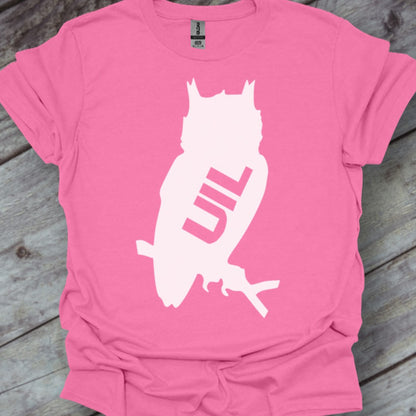 Uil silhouet met tekst wit trendy T-shirt