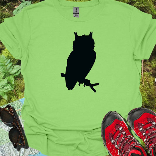 Chouette silhouette noire T-shirt tendance
