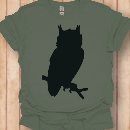Uil silhouet zwart tijdloos T-shirt