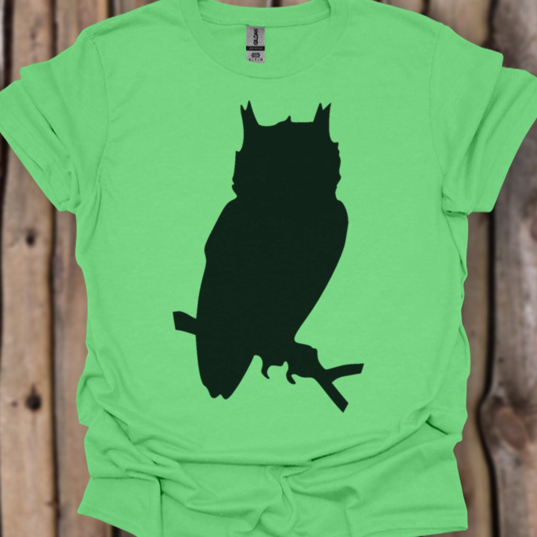 Owl silhouette black trendy T-shirt