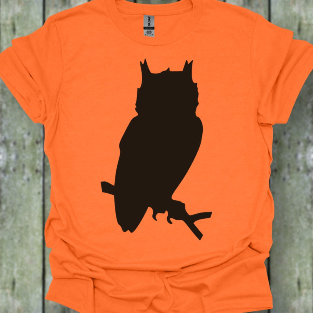 Owl silhouette black trendy T-shirt