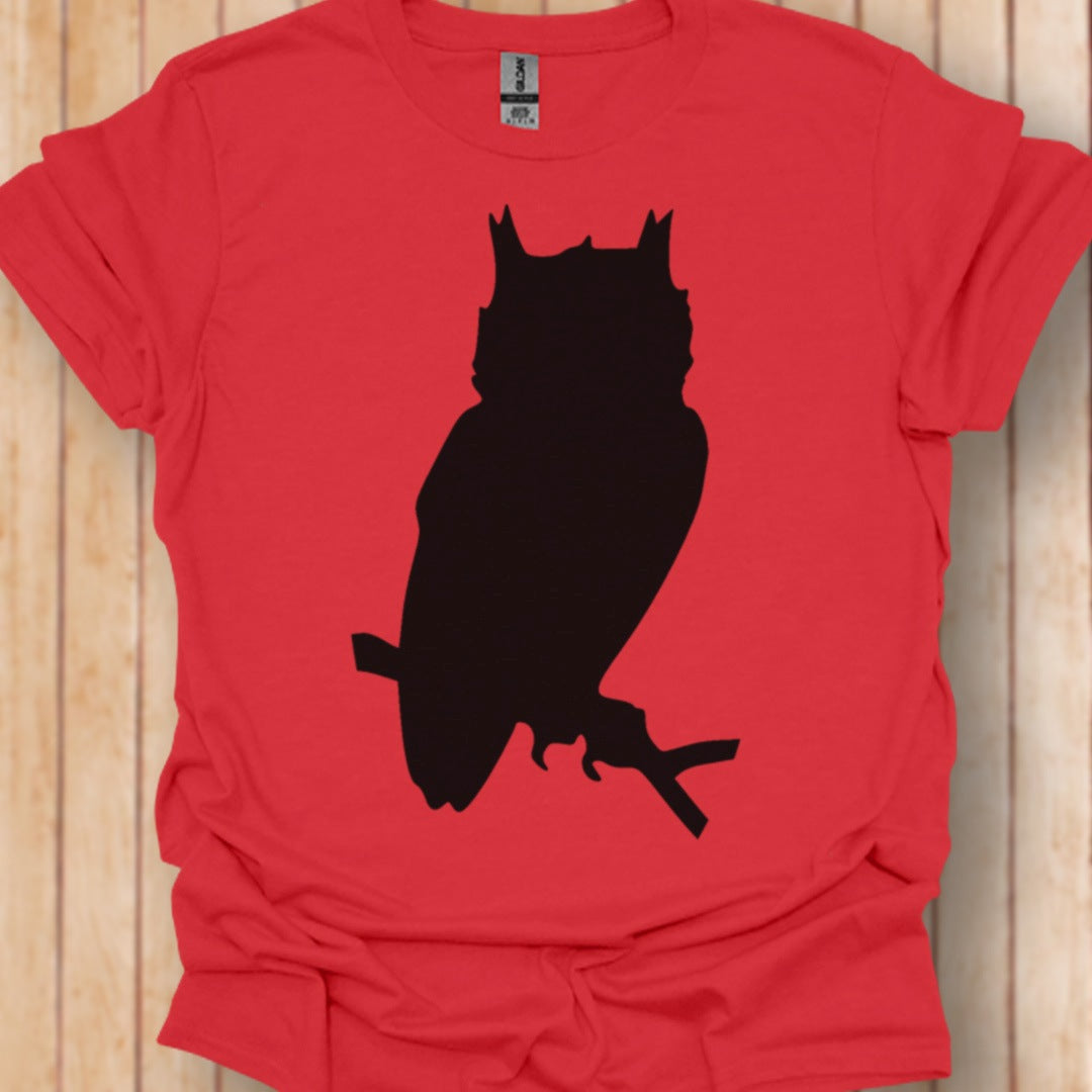 Owl silhouette black trendy T-shirt