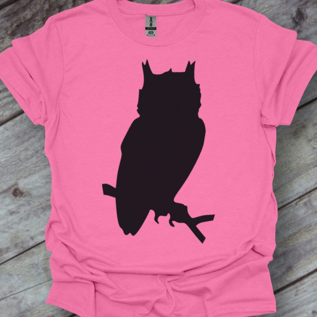 Owl silhouette black trendy T-shirt
