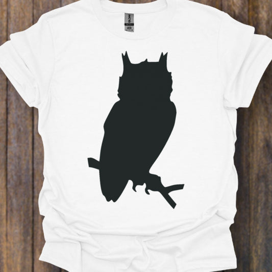 Uil silhouet zwart tijdloos T-shirt