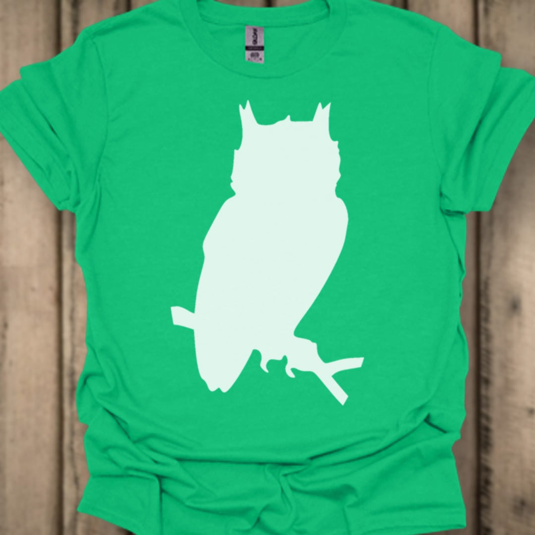 Owl silhouette white trendy T-shirt