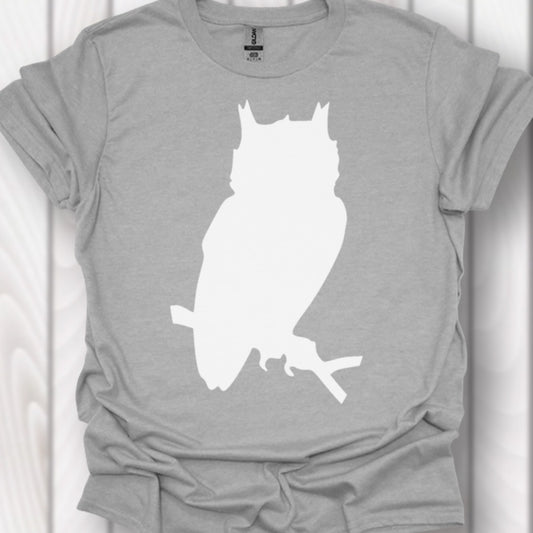 Uil silhouet wit tijdloos T-shirt