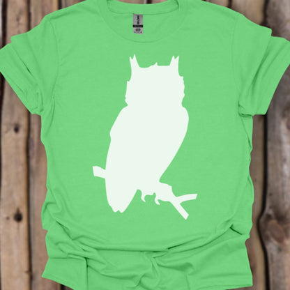 Owl silhouette white trendy T-shirt