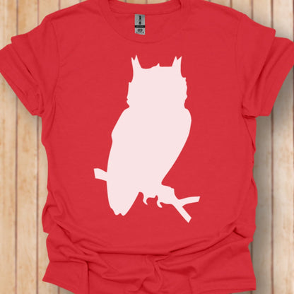 Owl silhouette white trendy T-shirt