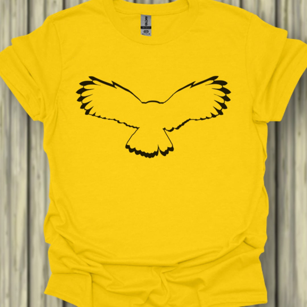 Chouette volante contour noir T-shirt tendance 