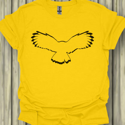 Chouette volante contour noir T-shirt tendance 