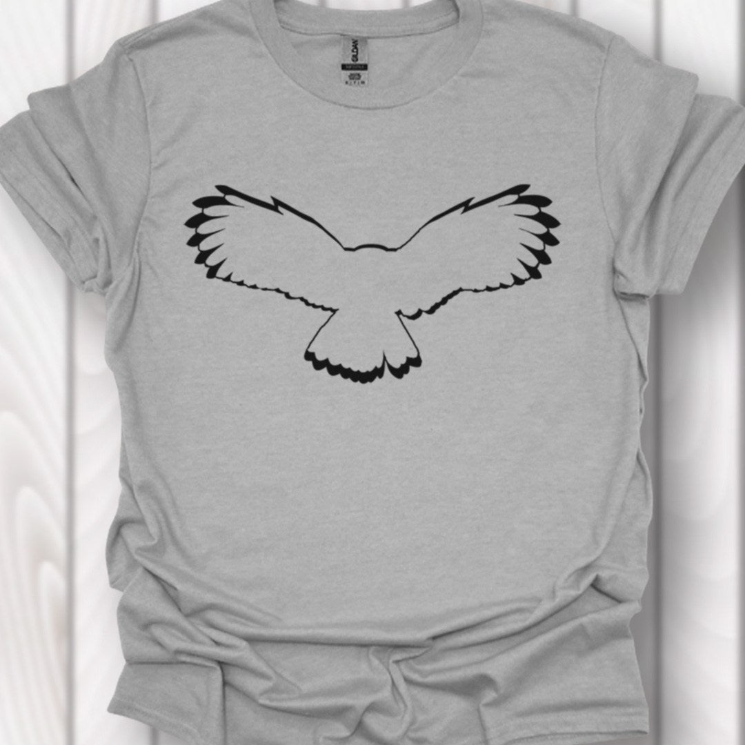 Chouette volante contour noir T-shirt intemporel 