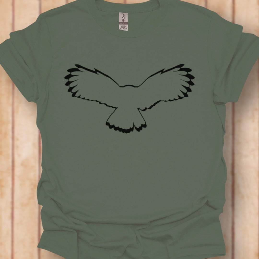 Chouette volante contour noir T-shirt intemporel 