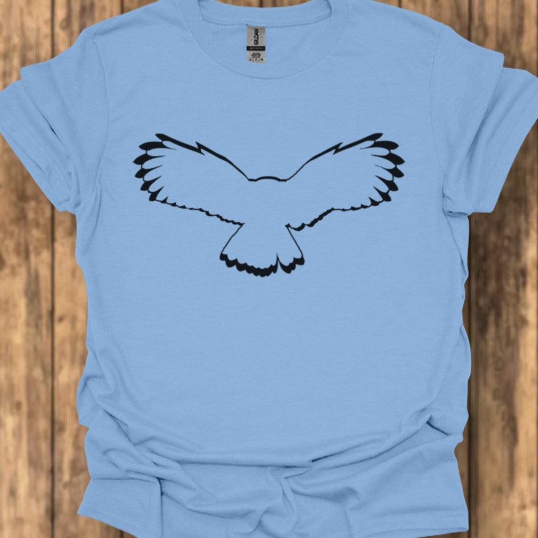 Chouette volante contour noir T-shirt tendance 