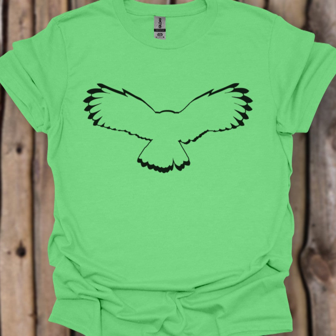 Chouette volante contour noir T-shirt tendance 