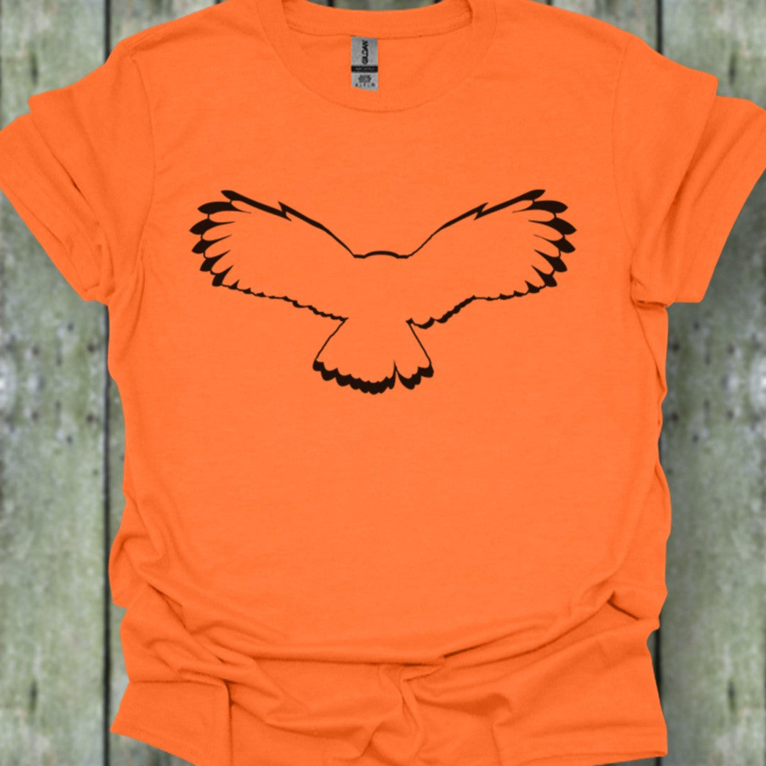 Chouette volante contour noir T-shirt tendance 