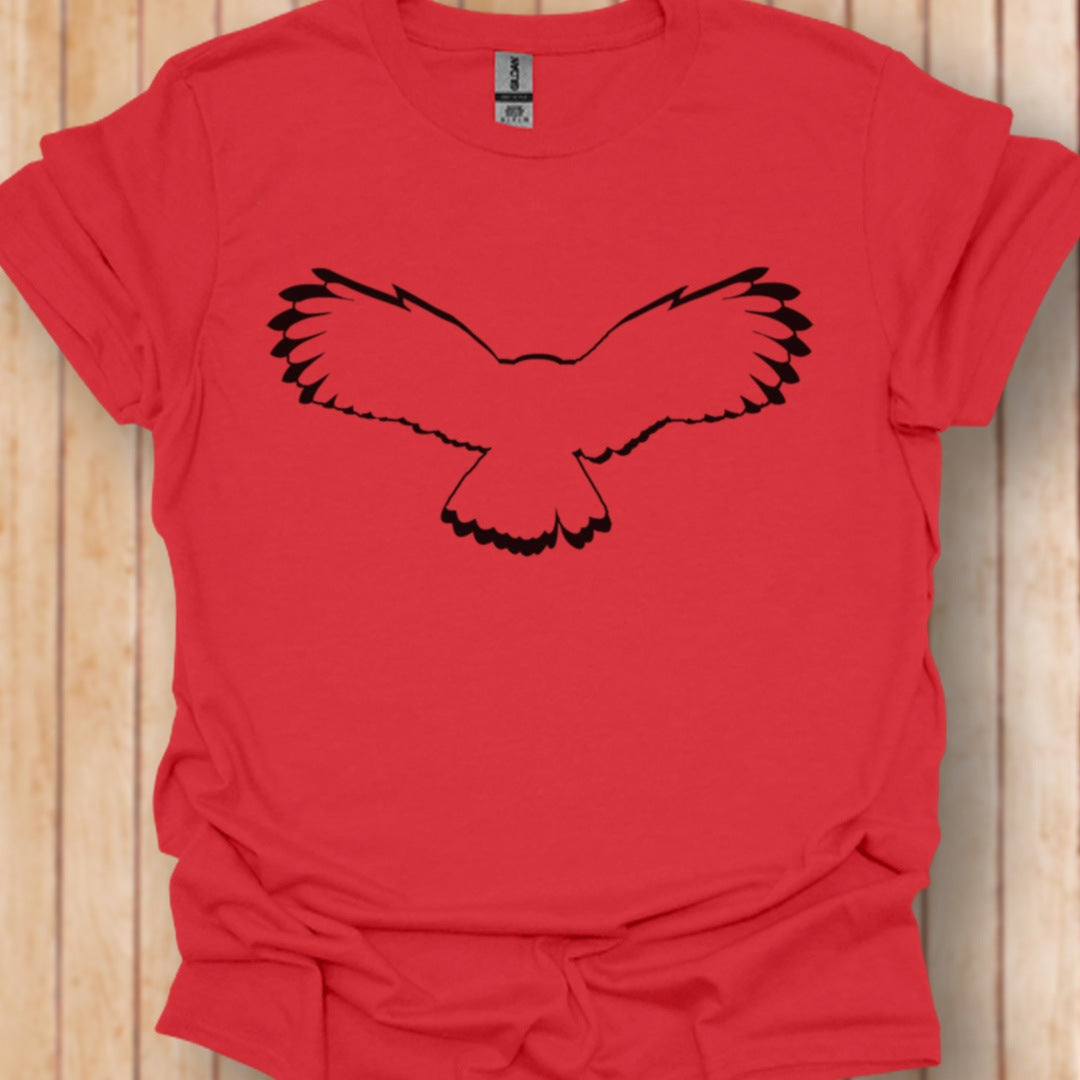 Chouette volante contour noir T-shirt tendance 