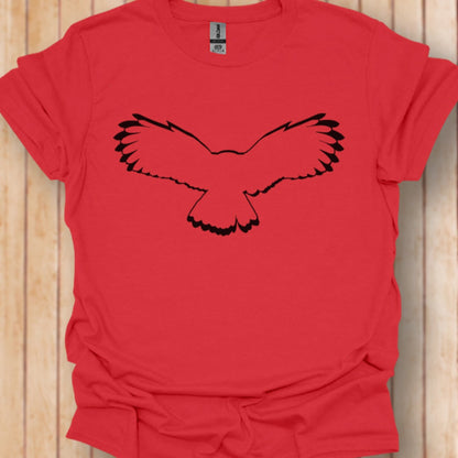 Chouette volante contour noir T-shirt tendance 