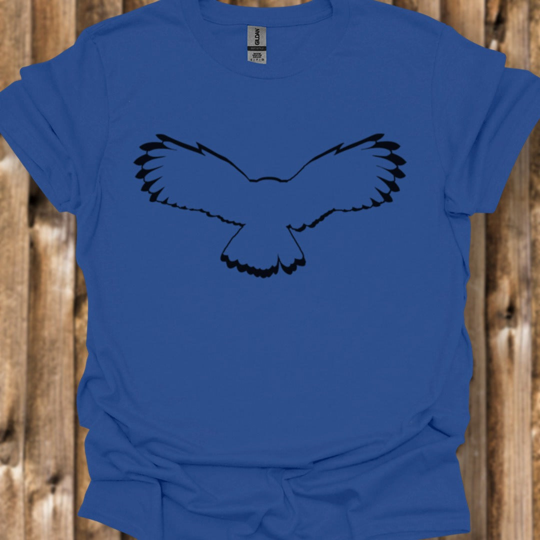 Chouette volante contour noir T-shirt tendance 