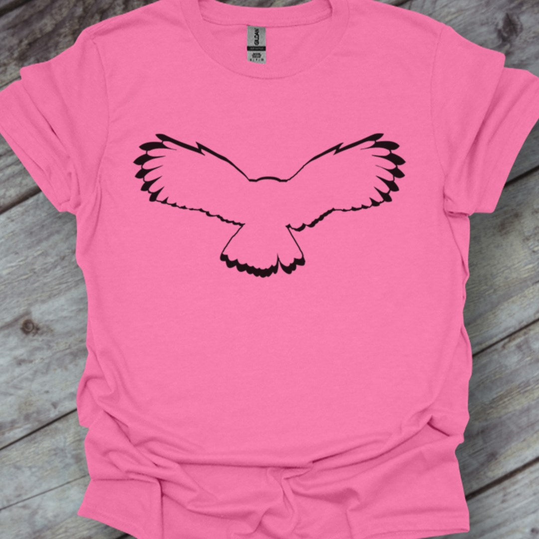 Chouette volante contour noir T-shirt tendance 