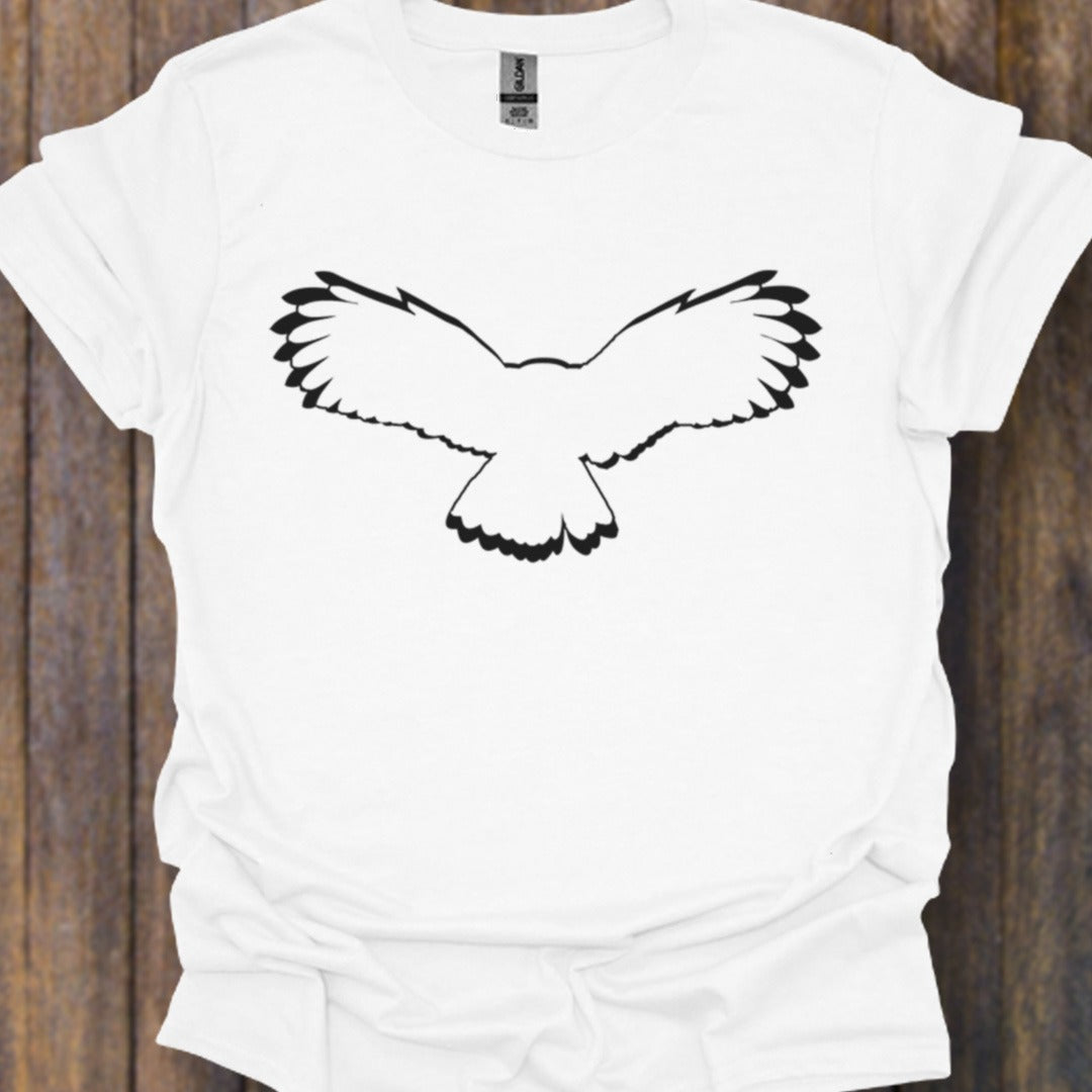 Chouette volante contour noir T-shirt intemporel 