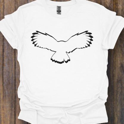 Chouette volante contour noir T-shirt intemporel 